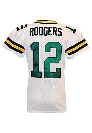 2012 Aaron Rodgers Green Bay Packers Game-Used Road Jersey (PSA/DNA • Graded 10 & Photo-Matched To 12/16/2012 • Unwashed)