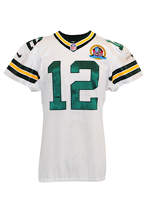 aaron rodgers game worn jersey