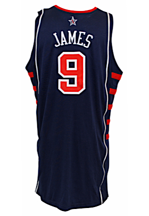 2004 LeBron James USA Olympic Game-Used & Autographed Road Jersey (JSA • UDA)
