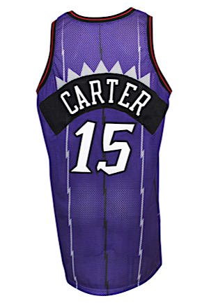1998-99 Vince Carter Toronto Raptors Rookie Game-Used Road Jersey
