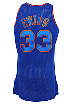 1996-97 Patrick Ewing New York Knicks Game-Used TBTC Road Uniform (2)(Rare)