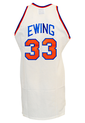 1989-90 Patrick Ewing New York Knicks Game-Used & Autographed Home Jersey (JSA • Armband Removed)