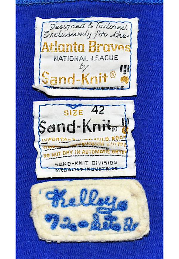 Lot Detail - 1972 Tom Kelley Atlanta Braves Game-Used Road Jersey