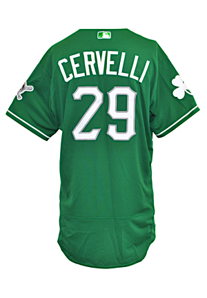 3/17/2016 Francisco Cervelli Pittsburgh Pirates Game-Used Spring Training St. Patricks Day Jersey (MLB Authenticated)