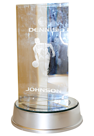 Dennis Johnson Basketball Hall of Fame Crystal Prism Award With Rotating Base