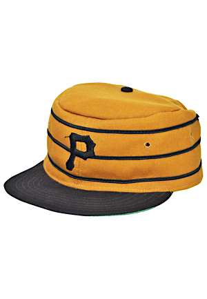 1976 Manny Sanguillen Pittsburgh Pirates Game-Used Pillbox Mustard Cap (Rare One Year Style)