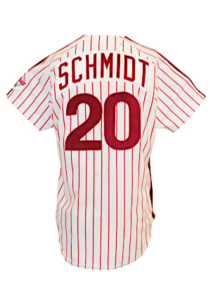 1986 Mike Schmidt Philadelphia Phillies Game-Used & Autographed Home Jersey (JSA • MVP Season • Gifted By Schmidt)