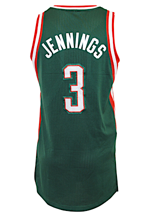 2010-11 Brandon Jennings Milwaukee Bucks Game-Used Road Jersey (Photo-Matched To 2/9/11 • NBA LOA)