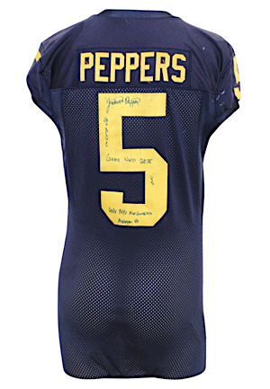 2015 Jabrill Peppers Michigan Wolverines Game-Used & Autographed Home Jersey (JSA • Photo-Matched To Multiple Games)