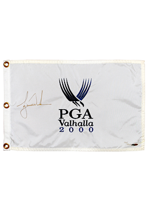 2000 Tiger Woods Single-Signed Valhalla Golf Flag (JSA • UDA)
