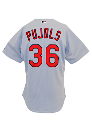 2000 Albert Pujols Arizona Fall League (St. Louis) Cardinals Game-Used Rookie Debut Road Jersey (Pujols First MLB Jersey • Photo-Matched • Sourced From The Team • Graded 10)