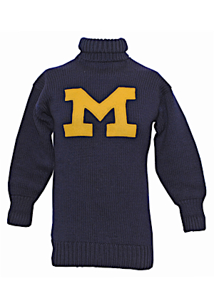 Mid 1910s Karl Staatz University of Michigan Player-Worn Varsity Football Sweater (Family LOA • Fantastic Condition)