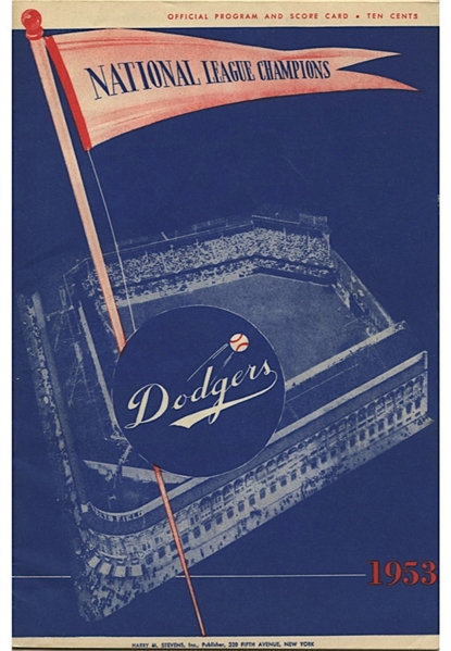 1953 Brooklyn Dodgers Official Game Programs (3)
