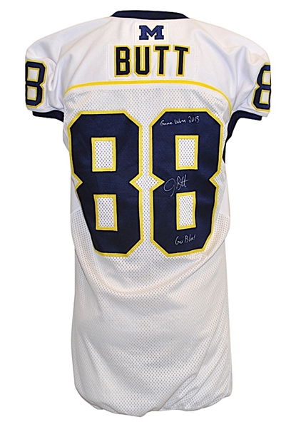2013 Jake Butt Michigan Wolverines Game-Used & Autographed Road Jersey (JSA)