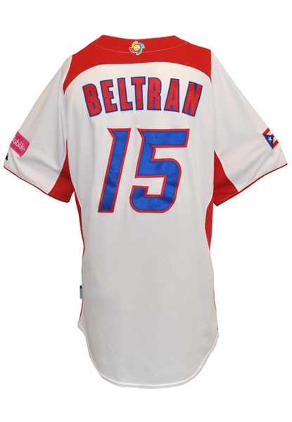 2013 Carlos Beltran Puerto Rico World Baseball Classic Game-Used White Jersey (MLB Authenticated)