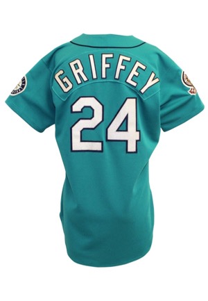 1995 Ken Griffey Jr. Seattle Mariners Game-Used Teal Alternate Jersey (75th Negro Leagues Patch • Gold Glove Season)