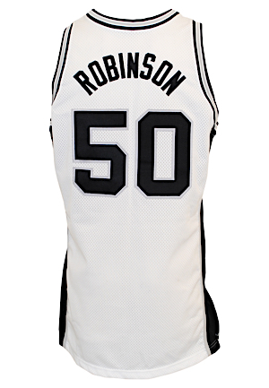 1993-94 David Robinson San Antonio Spurs Game-Used & Autographed Home Jersey (JSA)