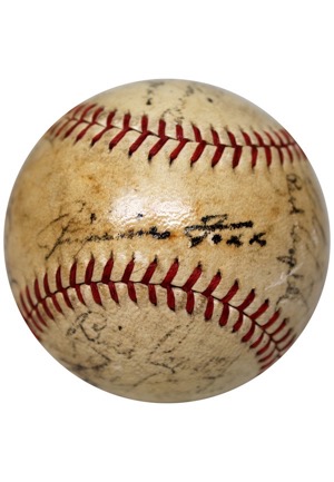 Circa 1940 Boston Red Sox Team-Signed Baseball W. Jimmie Foxx (JSA • LOP)
