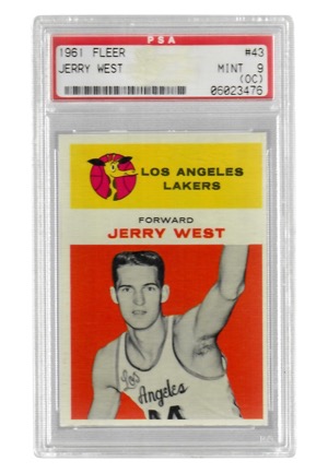 1961 Fleer Jerry West #43 (2)(PSA Graded Mint 9 OC)
