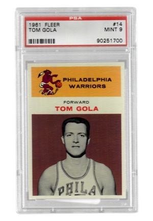 1961 Fleer Tom Gola #14 (PSA Graded Mint 9)