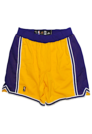 2007-08 Los Angeles Lakers TBTC Game-Issued Shorts Attributed To Kobe Bryant (MVP Season)