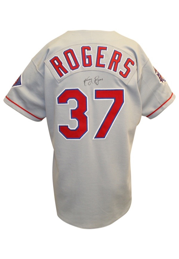 texas rangers game used jersey
