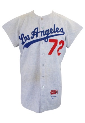 1960s-70s Los Angeles Dodgers Game-Used Road Flannel Jersey & Pants (6)