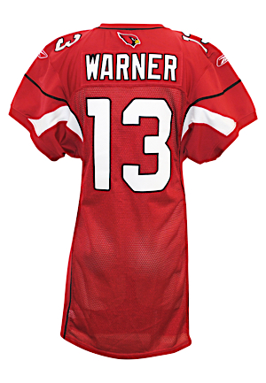 2009 Kurt Warner Arizona Cardinals Game-Used Pre-Season Home Jersey