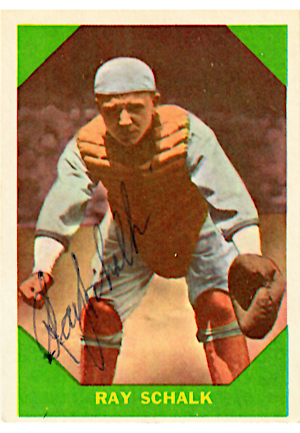 1960 Ray Schalk Autographed Fleer "Baseball Greats" Card (Full JSA)