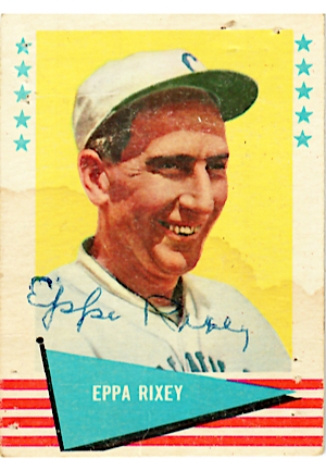 1961 Eppa Rixey Autographed Fleer "Baseball Greats" Card (Full JSA)
