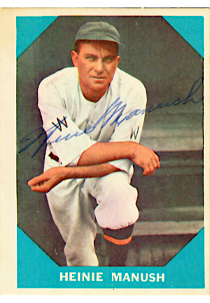 1960 Heinie Manush Autographed Fleer "Baseball Greats" Card (Full JSA)
