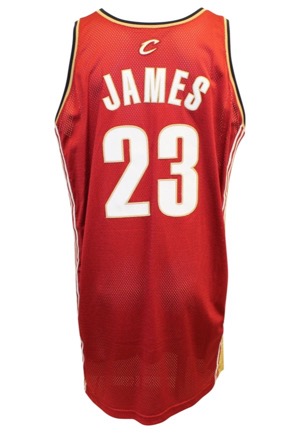 2003-04 LeBron James Cleveland Cavaliers Game-Used & Autographed Rookie Road Jersey (JSA • UDA COA)