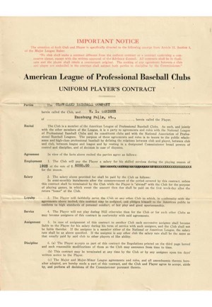 Larry Gardner Major League Baseball Players Contracts – Boston 1909, Cleveland 1921 & 1923 (3)(JSA • Family LOA)