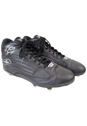 2004 Peyton Manning Indianapolis Colts Game-Used & Dual-Autographed Cleats (Full JSA • Manning LOA • MVP Season)
