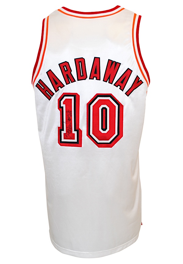Tim Hardaway Signed Miami Heat White Jersey (JSA COA) 1989 1st Round Pick