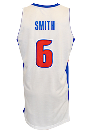 2013-14 Josh Smith Detroit Pistons Game-Used Home Jersey