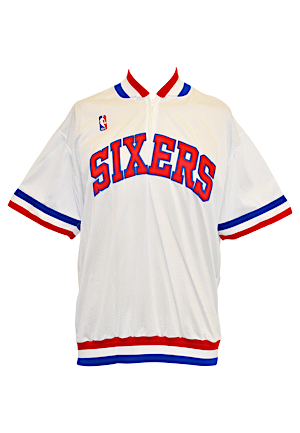 1984-92 Philadelphia 76ers Player-Worn Shooting Shirt Attributed To Charles Barkley