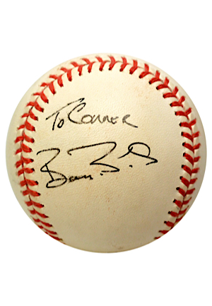 Barry Bonds Single-Signed OML Practice Baseball (JSA)