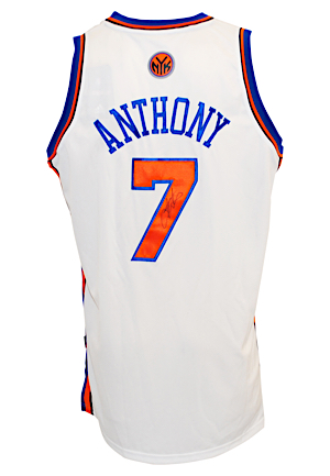 2011 Carmelo Anthony New York Knicks Autographed Replica Jersey (JSA • Knicks LOA)