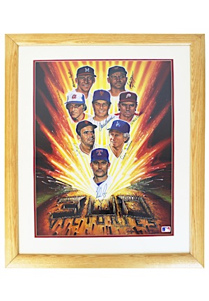 300 Victory Pitchers Multi-Signed LE Framed Lithograph Included Spahn, Seaver, Wynn & More (JSA • 270/1000)