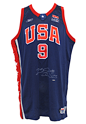 2003 LeBron James United States "FIBA Americas Cup" Autographed Pro Cut Jersey (JSA • UDA)