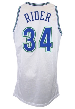 1993-94 Isaiah “J.R.” Rider Minnesota Timberwolves Game-Used Rookie Home Jersey
