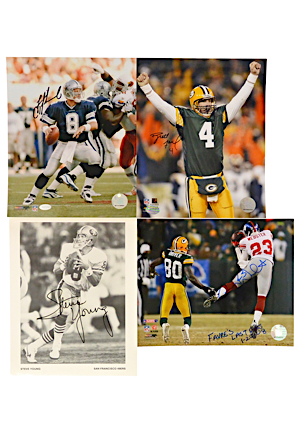 NFL Stars & Players Autographed 8x10s Including Favre, Aikman & Young (4)(JSA • Mounted Memories)