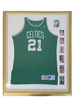 Bill Sharman Boston Celtics Autographed Road Jersey Display Piece (JSA • Sharman LOA)