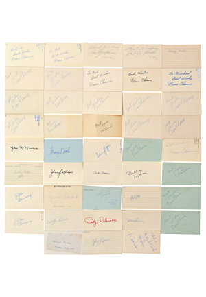 MLB Stars & Players Autographed 3x5 Index Cards Featuring Dean Chance, Bobby Bonds, Lyman Bostock, Jim Bunning, Kevin Collins & Many More (43)(JSA)