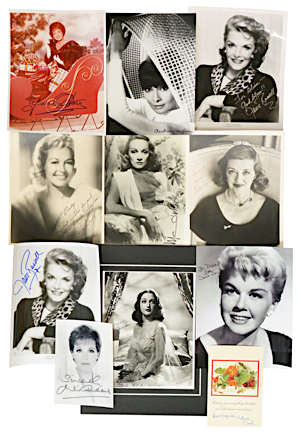 Autographed Photos & Cards Featuring Actresses Including Audrey Hepburn, Betty Grable, Betty Davis, Maureen OHara & More (11)(JSA)