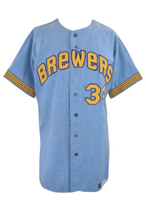 1971 Al Yates/Jim Hannan Milwaukee Brewers Game-Used Road Flannel Uniform (2)