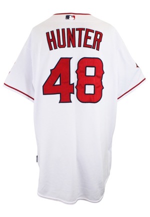 2009 Torii Hunter Los Angeles Angels Game-Used Home Playoff Jersey (Photo-Matched To ACLS • Graded 10 • Adenhart & Preston Patches)