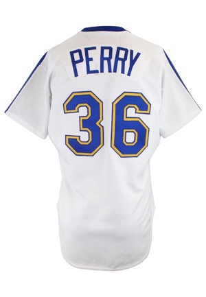 1982 Gaylord Perry Seattle Mariners Game-Used & Autographed Home Jersey (JSA)