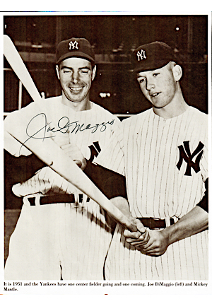 Joe DiMaggio New York Yankees Dual-Signed 8x10 B&W Photo (JSA)
